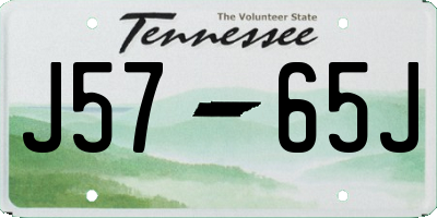 TN license plate J5765J