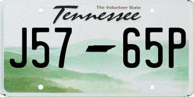 TN license plate J5765P