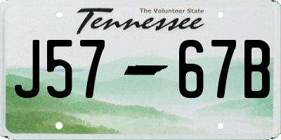 TN license plate J5767B