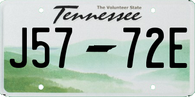 TN license plate J5772E
