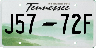 TN license plate J5772F