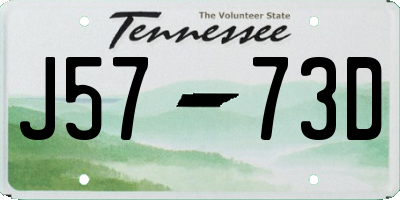 TN license plate J5773D