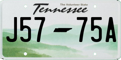 TN license plate J5775A
