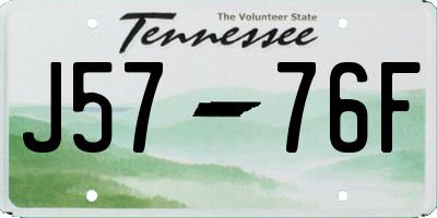 TN license plate J5776F