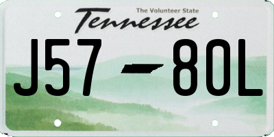 TN license plate J5780L