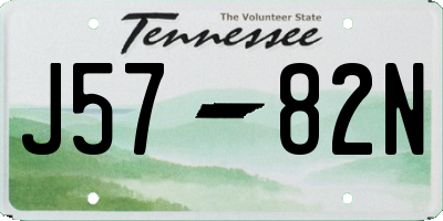 TN license plate J5782N