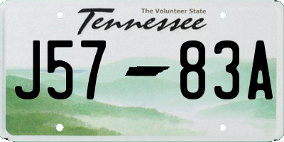 TN license plate J5783A