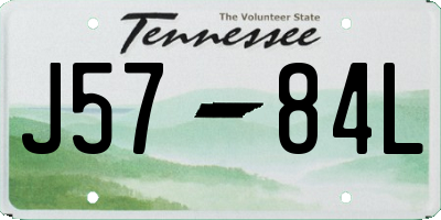 TN license plate J5784L