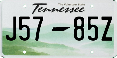 TN license plate J5785Z
