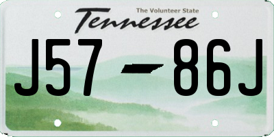 TN license plate J5786J
