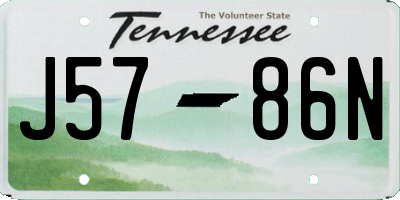 TN license plate J5786N
