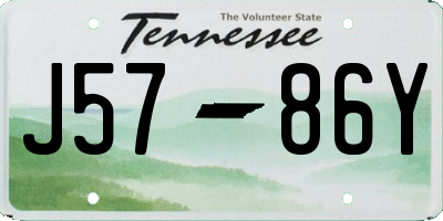 TN license plate J5786Y