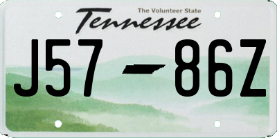 TN license plate J5786Z