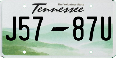 TN license plate J5787U