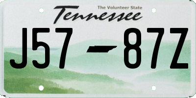 TN license plate J5787Z