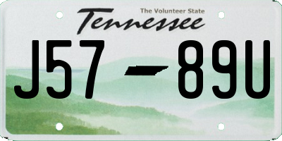TN license plate J5789U