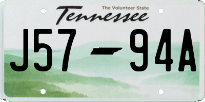 TN license plate J5794A