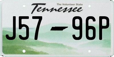 TN license plate J5796P