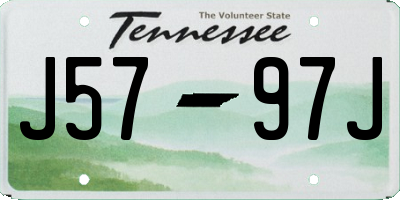 TN license plate J5797J