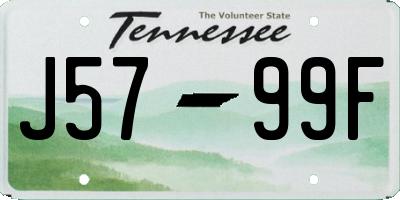 TN license plate J5799F