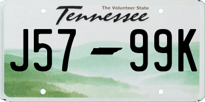 TN license plate J5799K