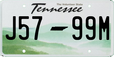 TN license plate J5799M