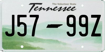 TN license plate J5799Z