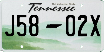 TN license plate J5802X
