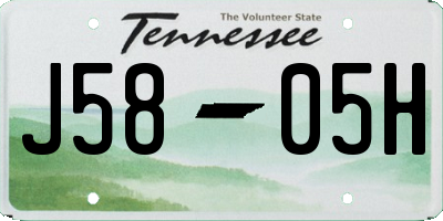 TN license plate J5805H