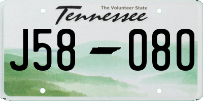 TN license plate J5808O