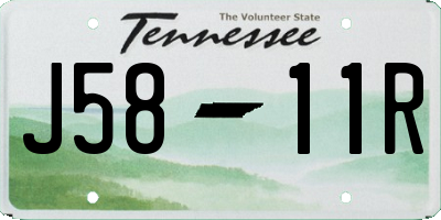 TN license plate J5811R