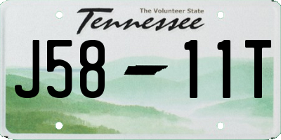 TN license plate J5811T