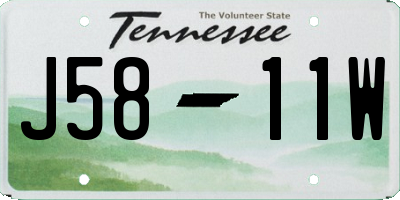 TN license plate J5811W