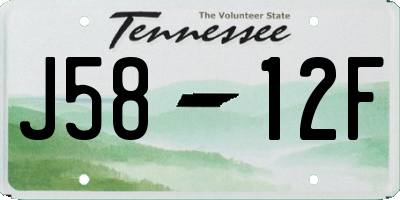 TN license plate J5812F