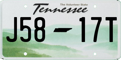 TN license plate J5817T