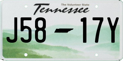 TN license plate J5817Y