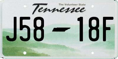 TN license plate J5818F