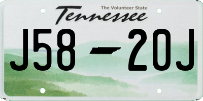TN license plate J5820J