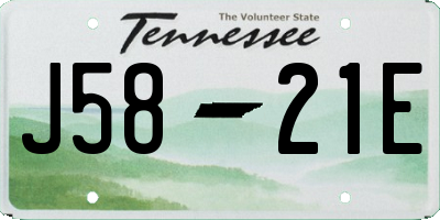 TN license plate J5821E