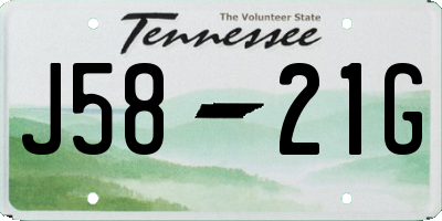 TN license plate J5821G