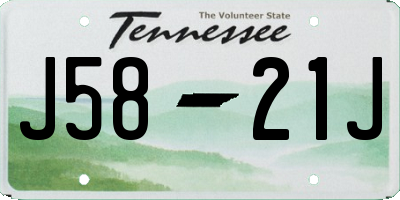 TN license plate J5821J