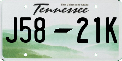 TN license plate J5821K