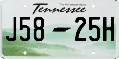 TN license plate J5825H