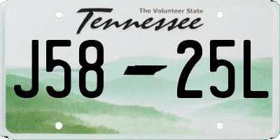 TN license plate J5825L