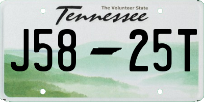 TN license plate J5825T