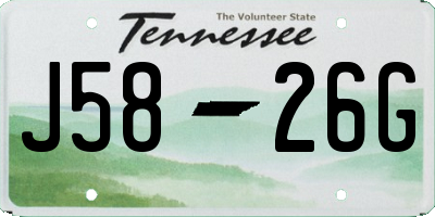 TN license plate J5826G