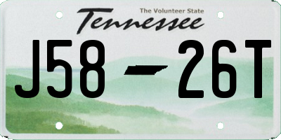 TN license plate J5826T