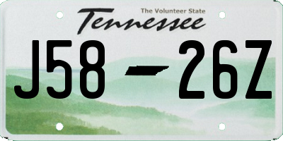 TN license plate J5826Z