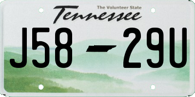 TN license plate J5829U