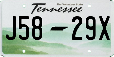 TN license plate J5829X